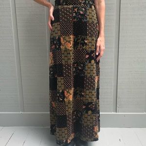 F.A. Chatta Vintage 70s Floral Maxi Skirt